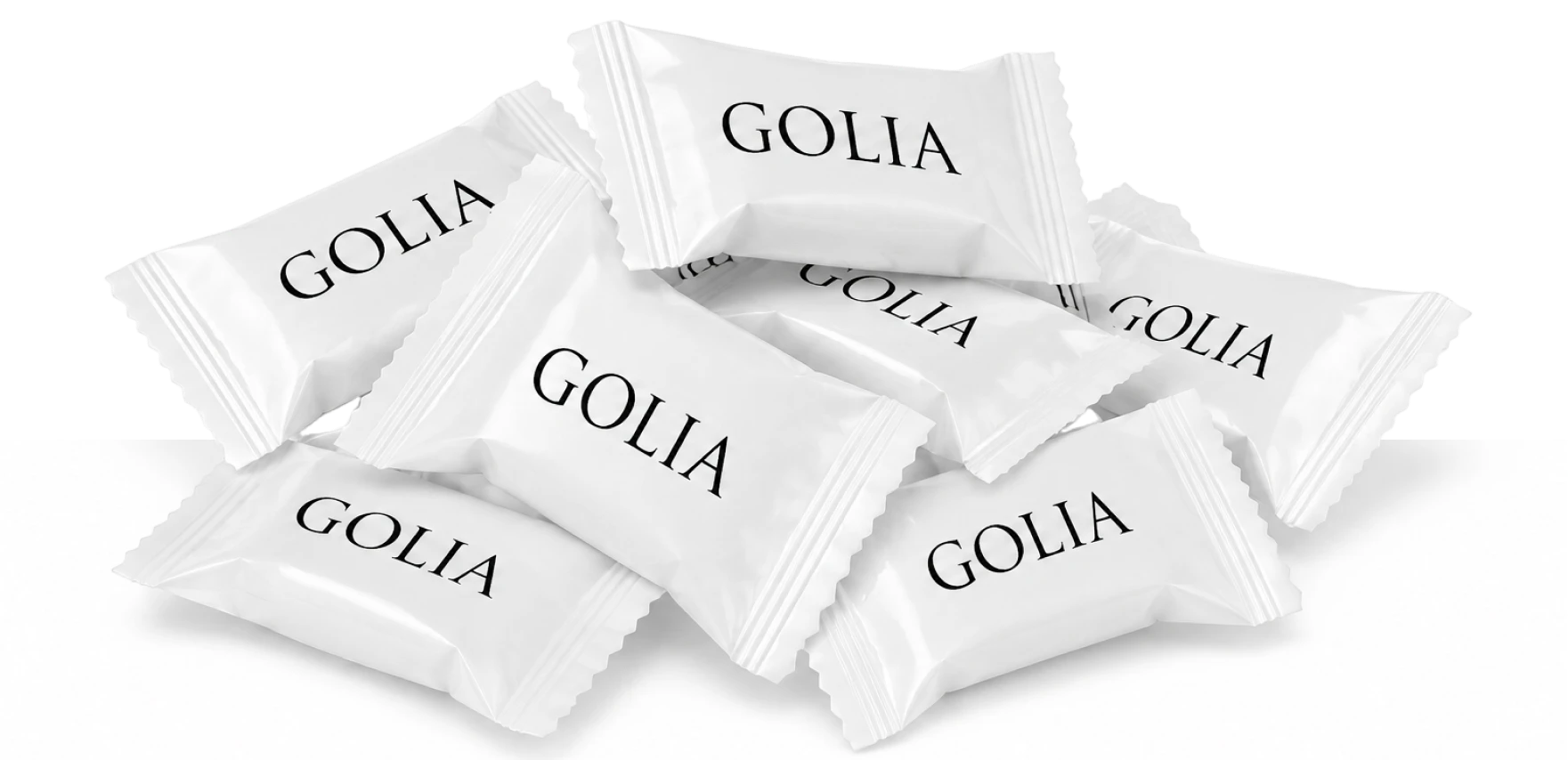 Golia candy wrappers in a pile